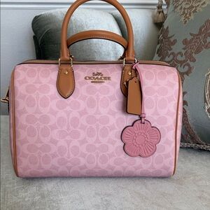NWT Coach Pink and Tan Satchel MEDIUM size